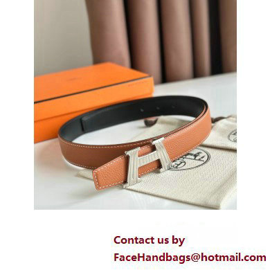 Hermes H Take Off belt buckle  &  Reversible leather strap 32 mm 08 2023